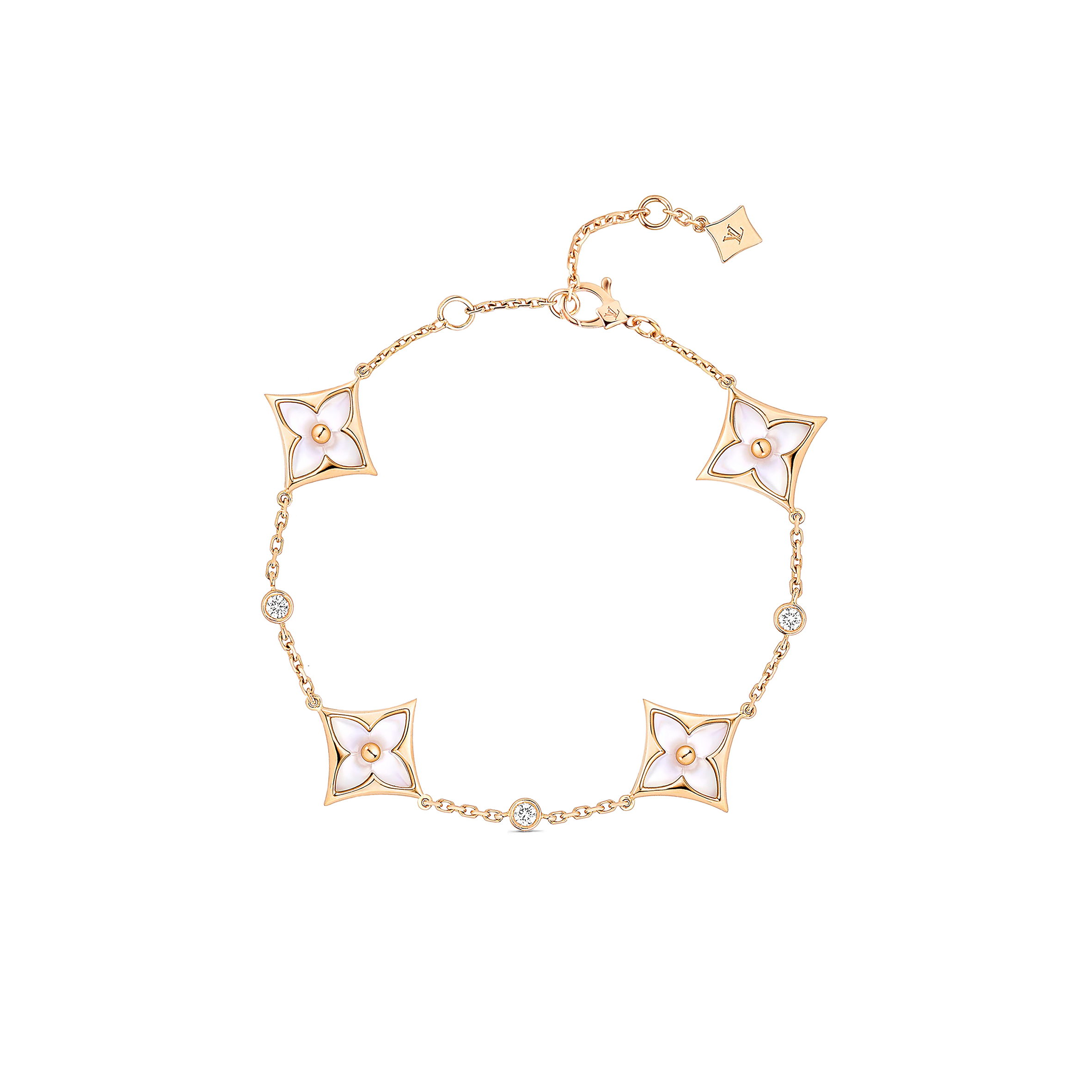 LOUIS VUITTON COLOUR BLOSSOM BB MULTI-MOTIFS BRACELET, PINK GOLD, WHITE MOTHER-OF-PEARL AND DIAMONDS Q05569-1 LOUIS VUITTON COLOUR BLOSSOM BB MULTI-MOTIFS BRACELET, PINK GOLD, WHITE MOTHER-OF-PEARL AND DIAMONDS Q05569-1